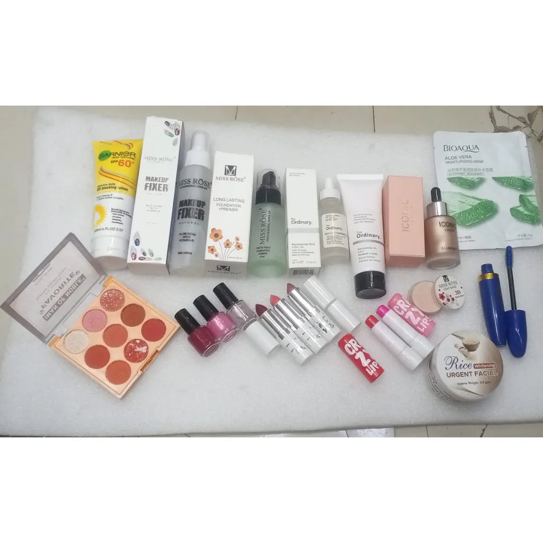 Complete Skin Care & Makeup Deal – 14 Essential Products for Flawless Beauty Random Shades