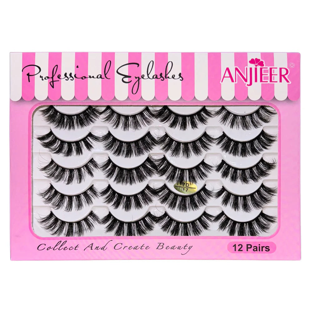 Anjieer 12 Pairs Mink Lashes - Voluminous