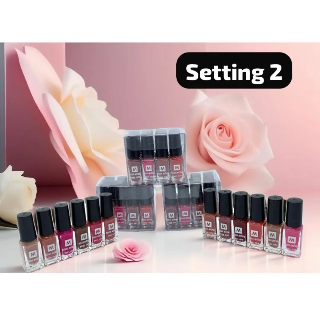 Miss Rose Nail Polish Peel Off – 12 Pcs Set