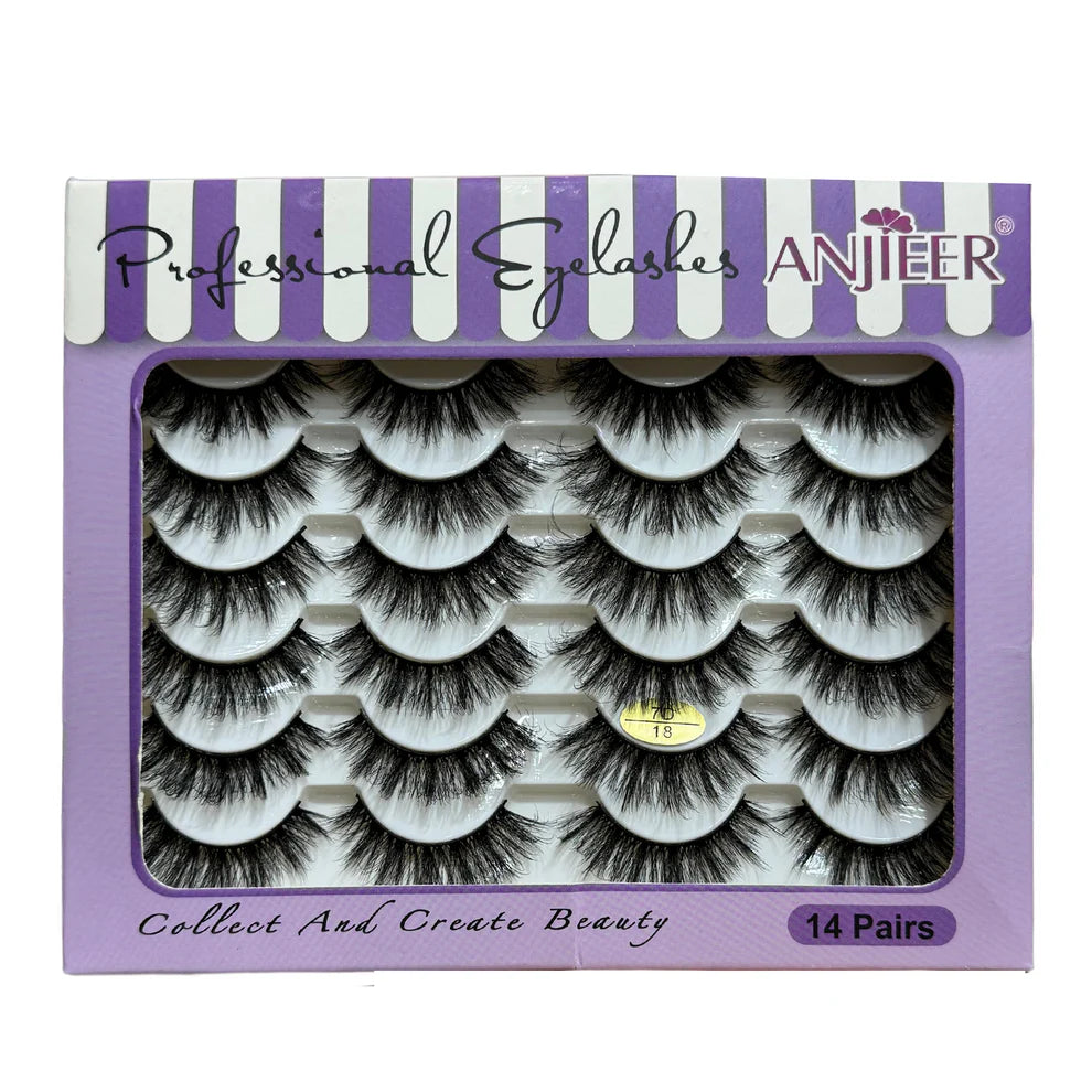 Anjieer 14 Pairs Mink Lashes
