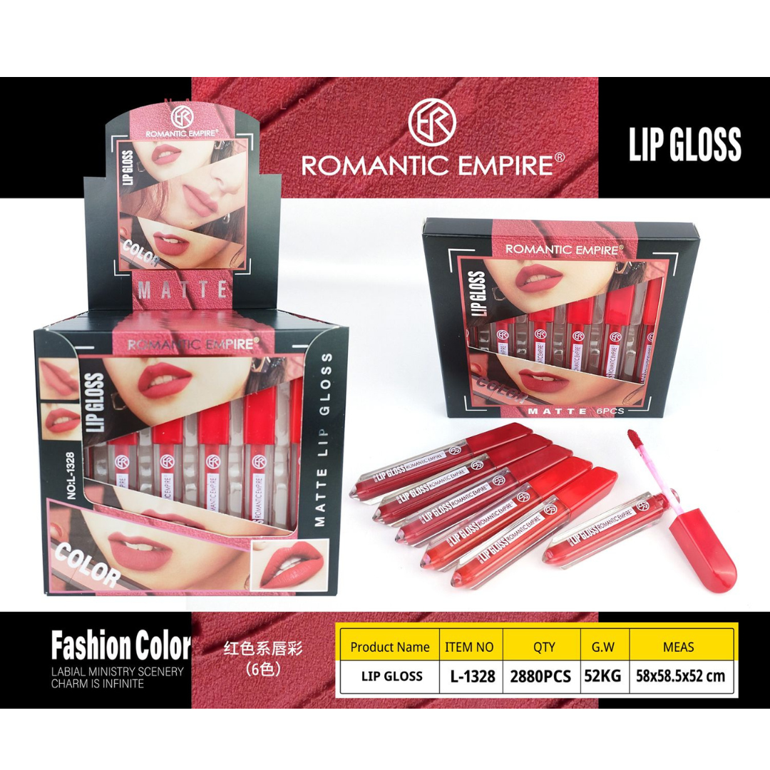 Romantic Empire Matte Lip Gloss – 6pcs Set