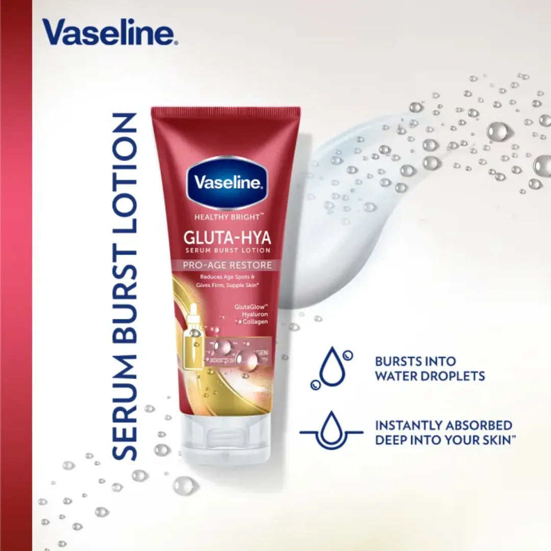 Vaseline Gluta-Hya Serum Burst Lotion Pro-Age Restore - Made in Thailand