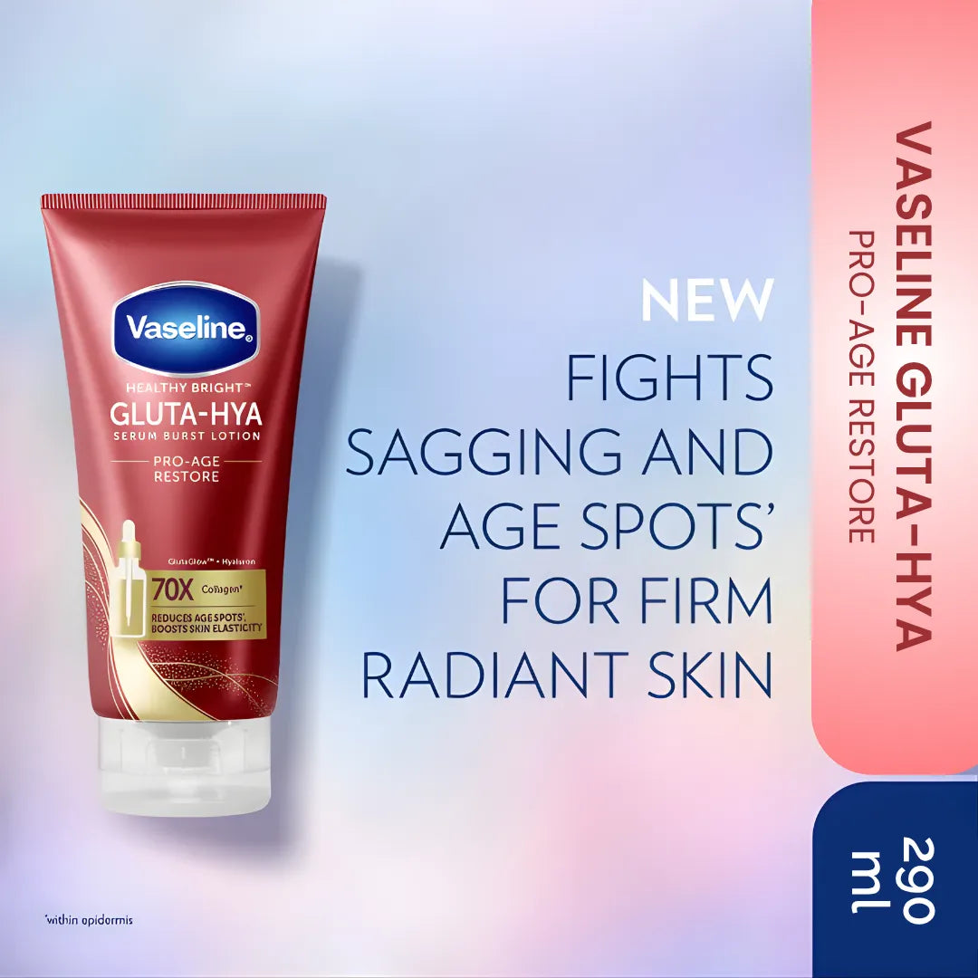 Vaseline Gluta-Hya Serum Burst Lotion Pro-Age Restore - Made in Thailand