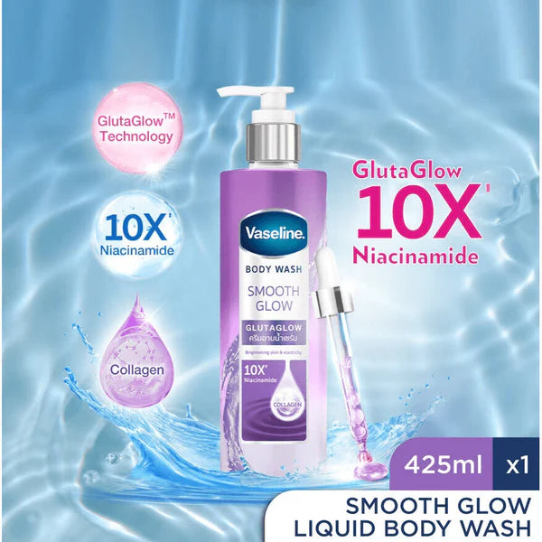 Vaseline Smooth Glow Glutaglow Body Wash - 425ml (Made in Thailand Master Dupe)