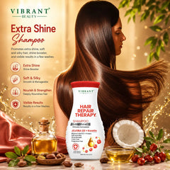 Vibrant Beauty Hair Repair Therapy Shampoo Extra Shine Jojoba Oil + Keratin - 400ml