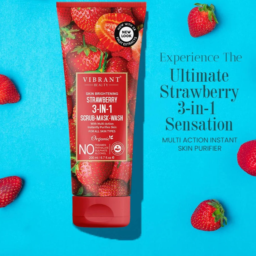 Vibrant Beauty Strawberry 3in1 Scrub-Mask-Wash (200ml)