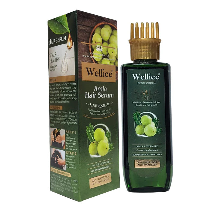 WELLICE Anti hair loss & Anti dandruff Amla Hair Serum With Comb Head 200ml
