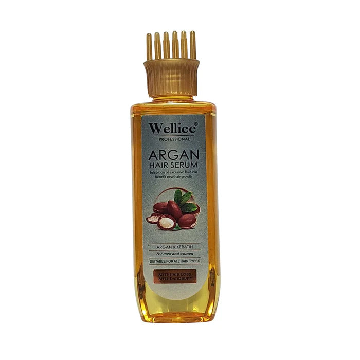 WELLICE Anti hair loss & Anti dandruff Argan Hair Serum With Comb Head 200ml