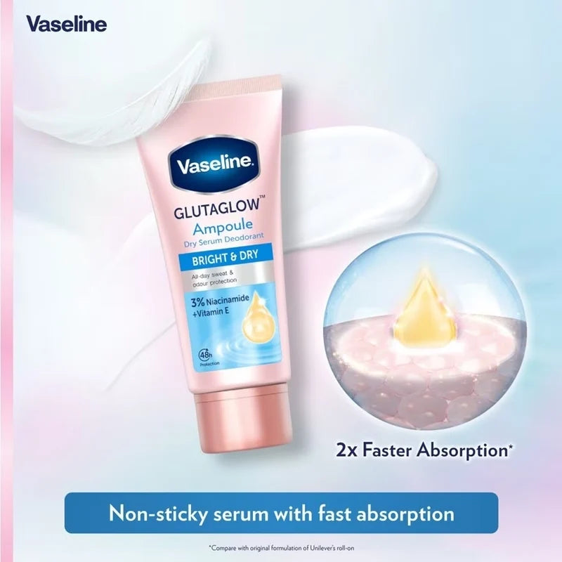 Vaseline GlutaGlow Ampoule Dry Serum Deodorant Bright & Dry - 45ml