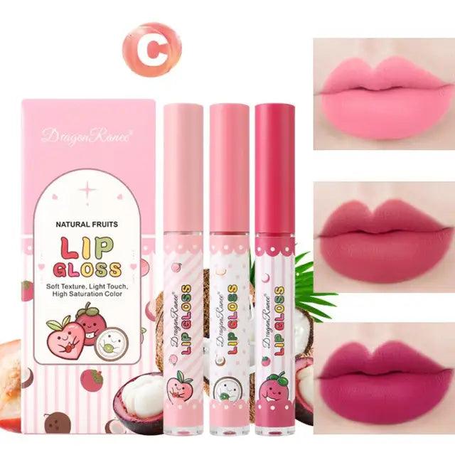 3 Pcs Dragon Ranee Waterproof Long Lasting Lip Gloss Set