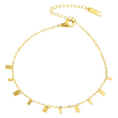 Simple Style Square Pattern Anklet For Women - Each