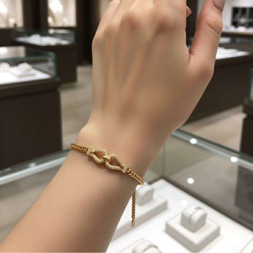 Zircon Chain Style Bracelet