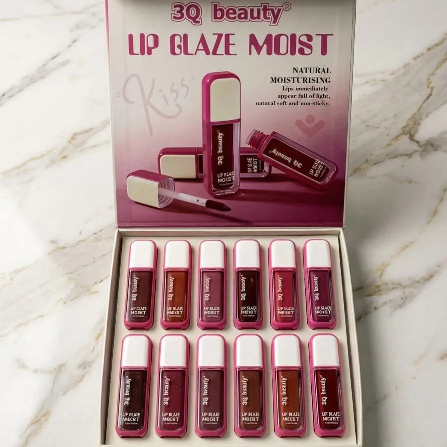 3Q Beauty Lip Glaze Moist Lip Gloss – Pack of 12