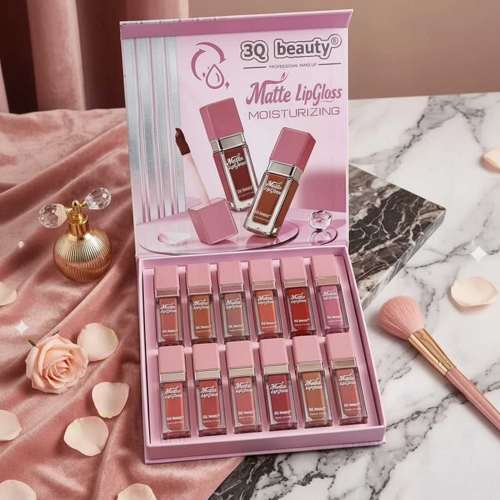 3Q Beauty Matte Moisturizing Lip Gloss – Pack of 12