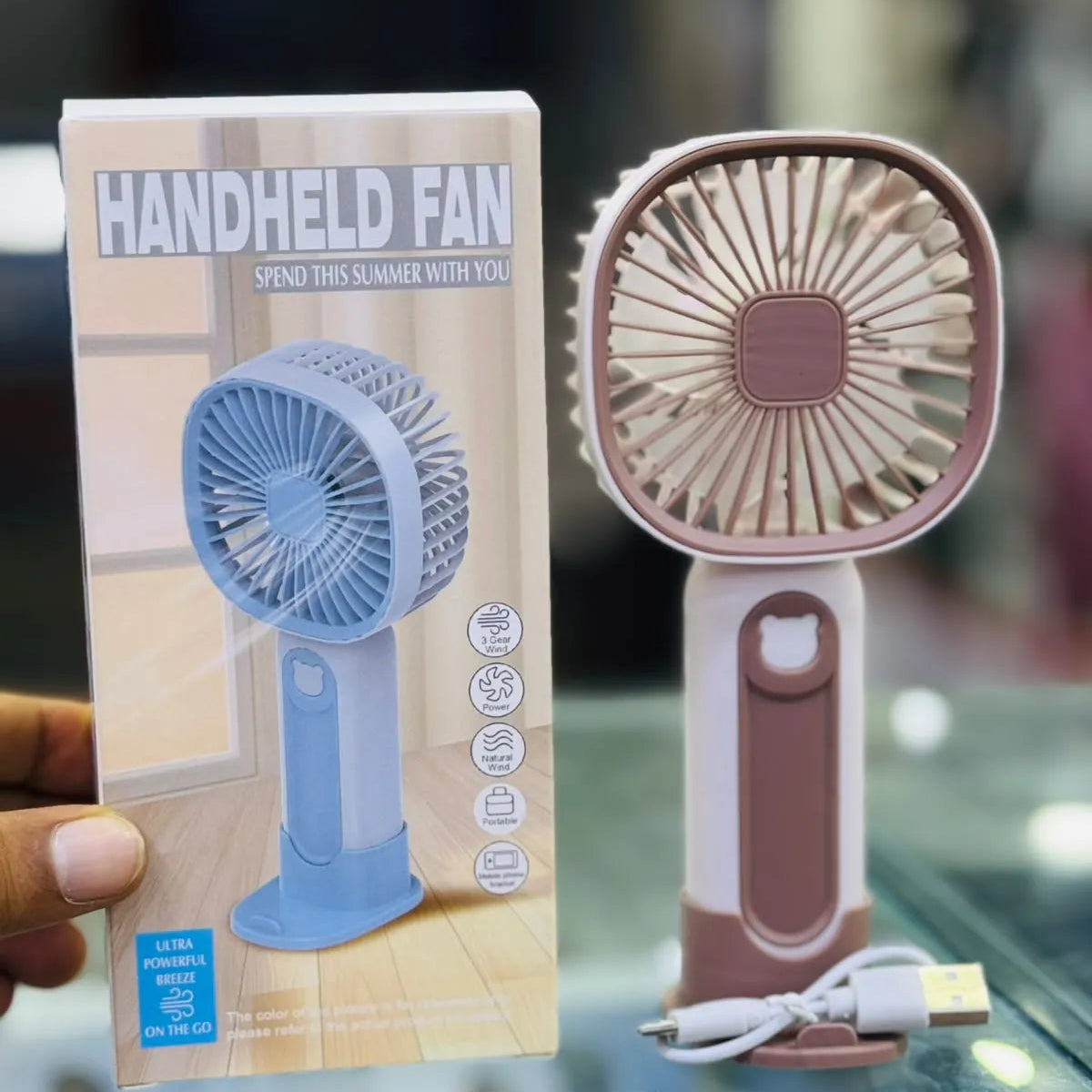 High-Quality USB Rechargeable Portable Mini Desktop Fan with Turbo Speed