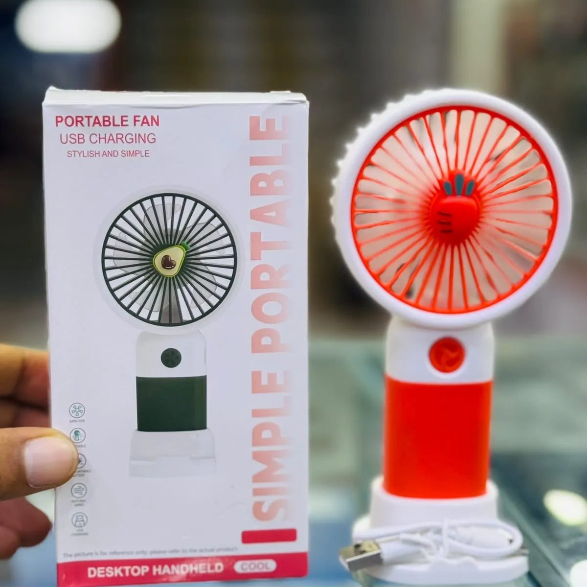 Simple Portable Handheld Mini Fan – USB Rechargeable Personal Cooling Fan