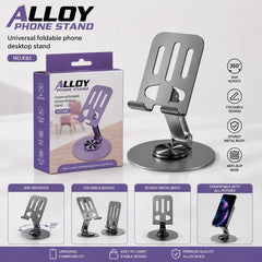K81 Alloy Universal Foldable Phone Stand with 360° Rotating Base