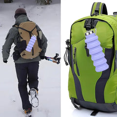 Silicone Water Bottle with Clip – Leak-Proof Sports & Travel Water Bottle