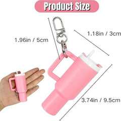 Mini Stanley Style Tumbler Keychain with Hidden Storage Compartment - Each
