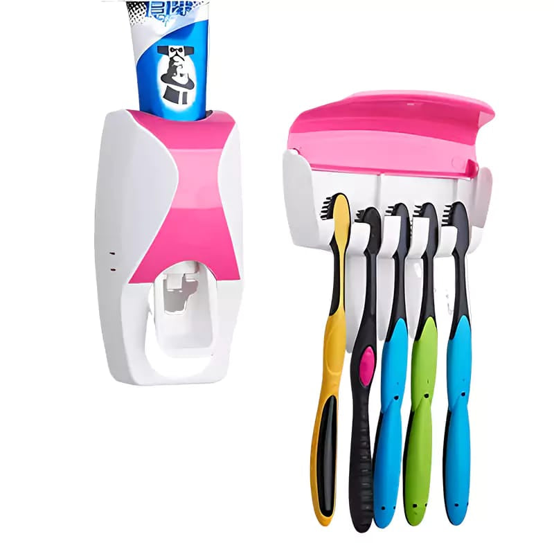 Automatic Toothpaste Dispenser and Toothbrush Holder Set