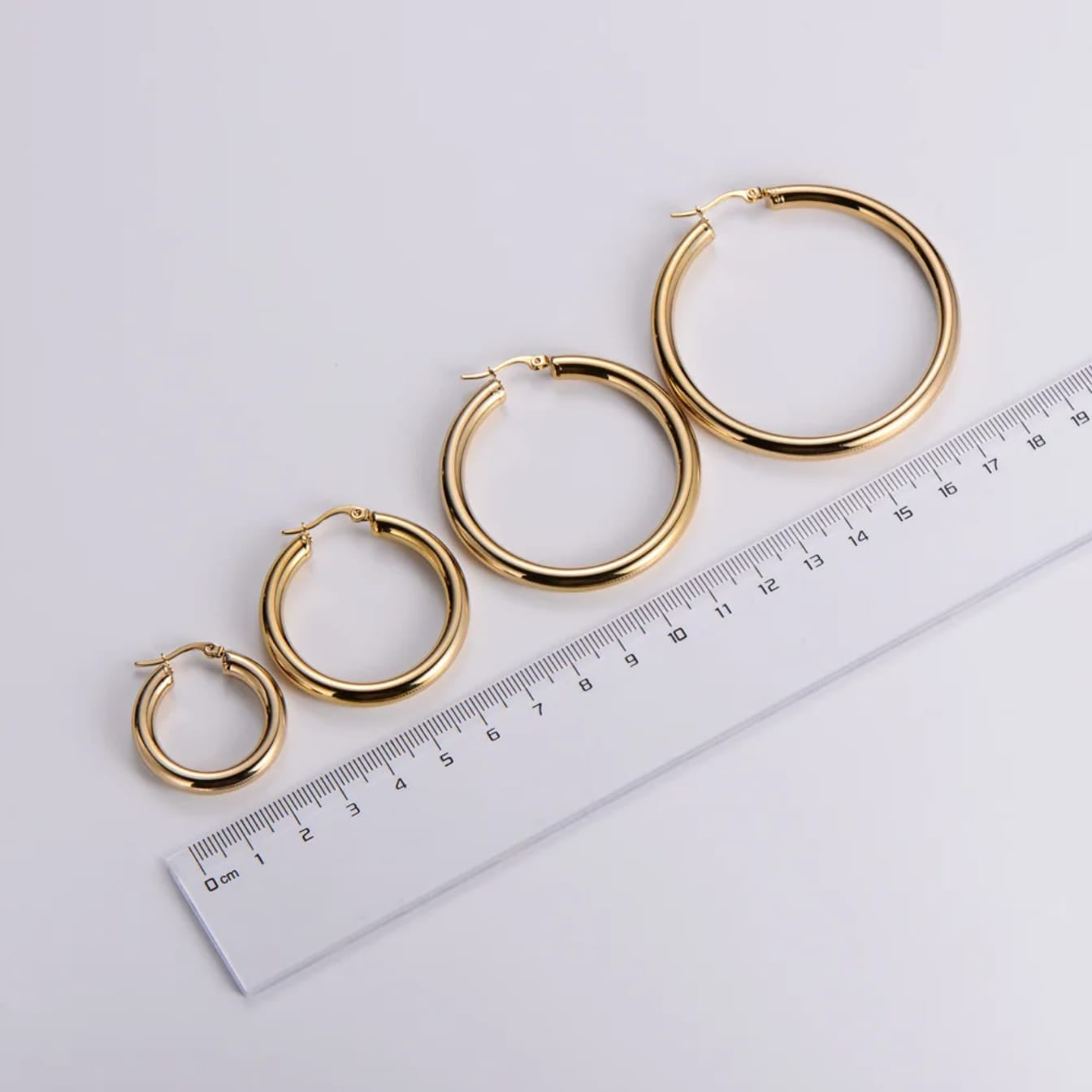 Stainless Steel Hollow Chunky Hoop Earrings