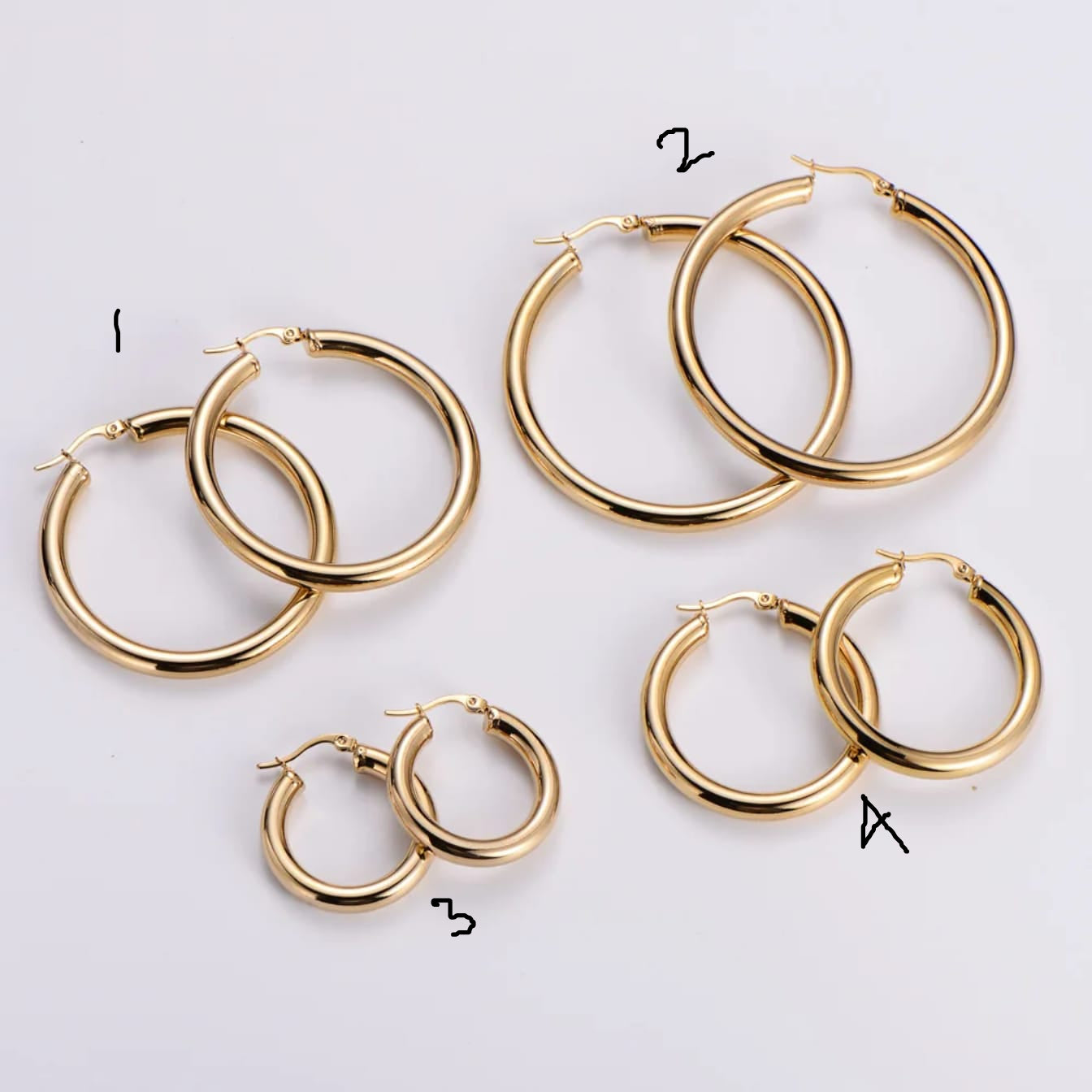 Stainless Steel Hollow Chunky Hoop Earrings