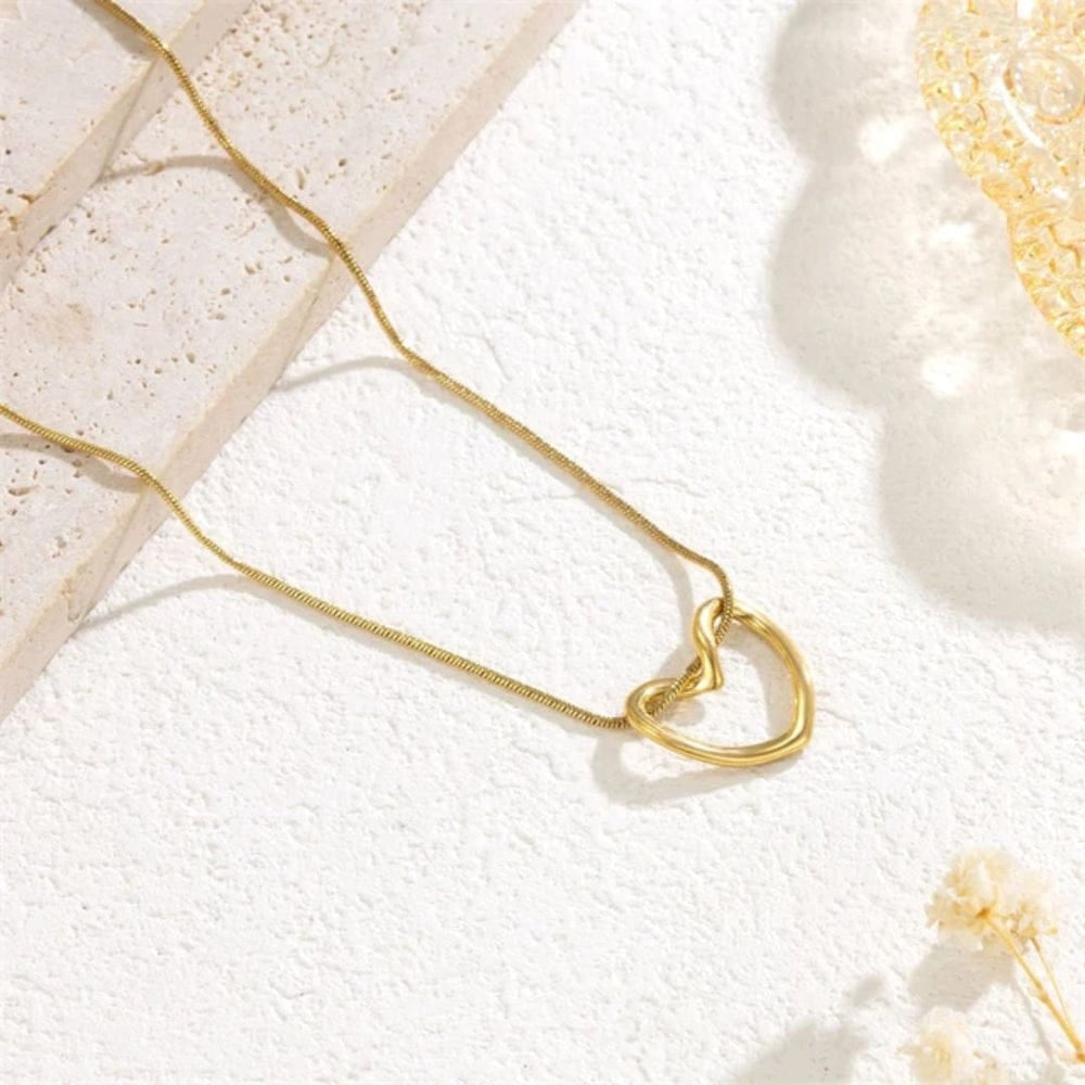 Open-Heart Pendant Necklace