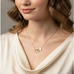 Double Heart Pendant Necklace