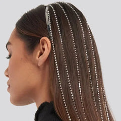 Silver Crystal Chain Headband