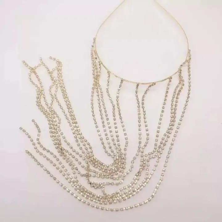 Silver Crystal Chain Headband