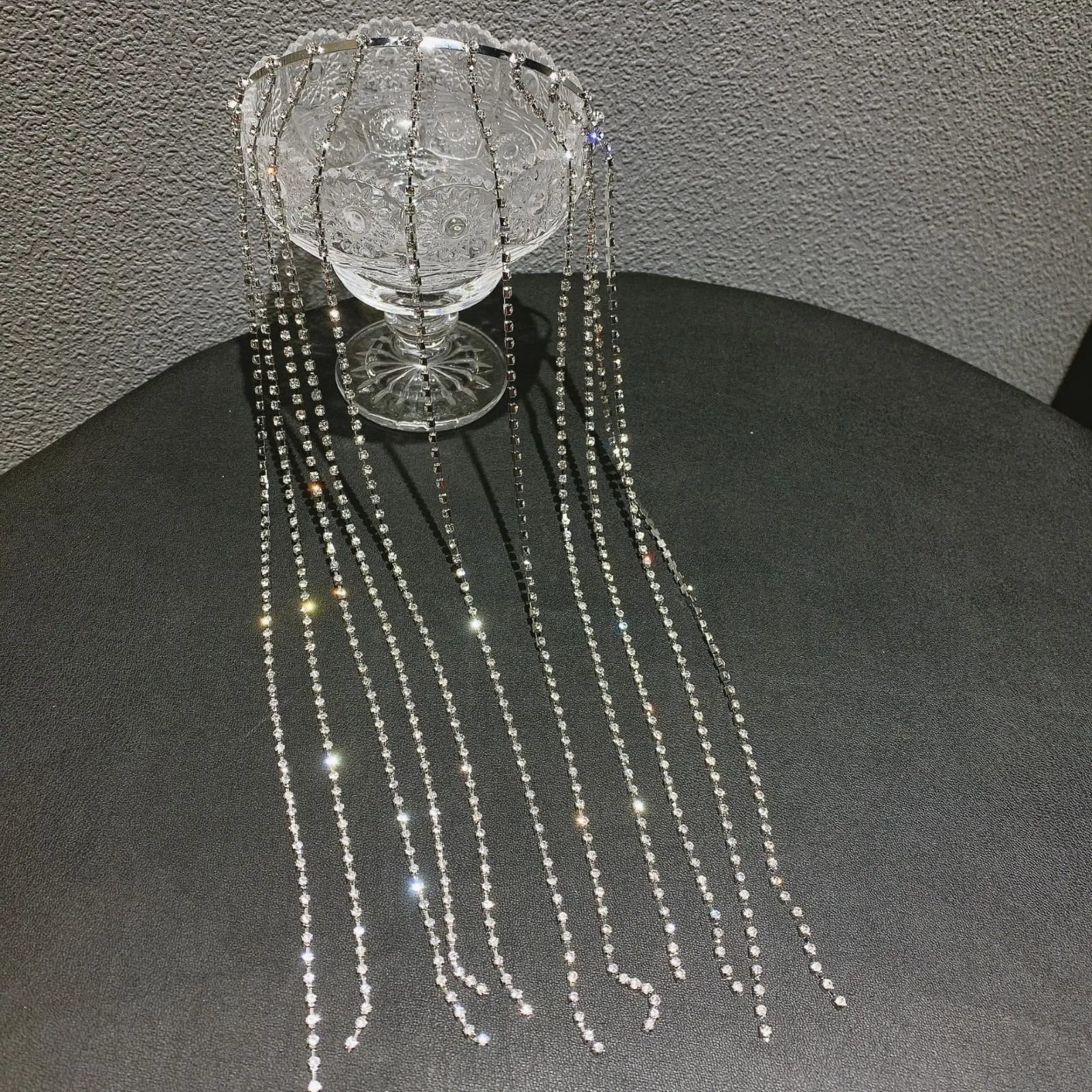 Silver Crystal Chain Headband