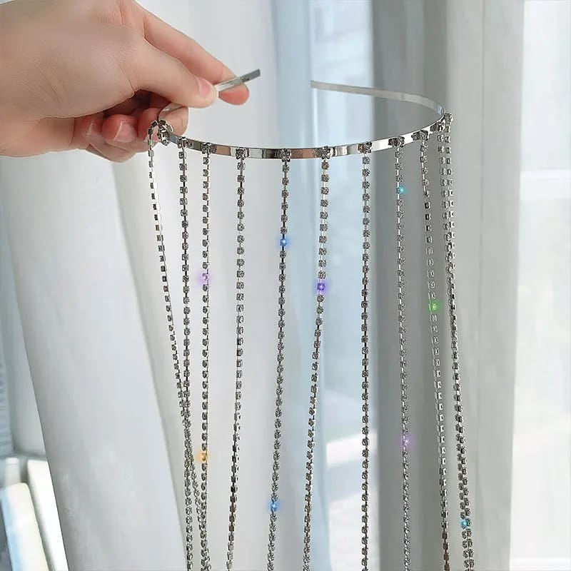 Silver Crystal Chain Headband