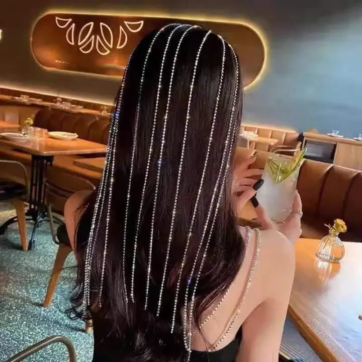 Silver Crystal Chain Headband