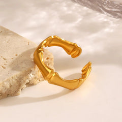 Gold-Tone Minimalist Statement Ring