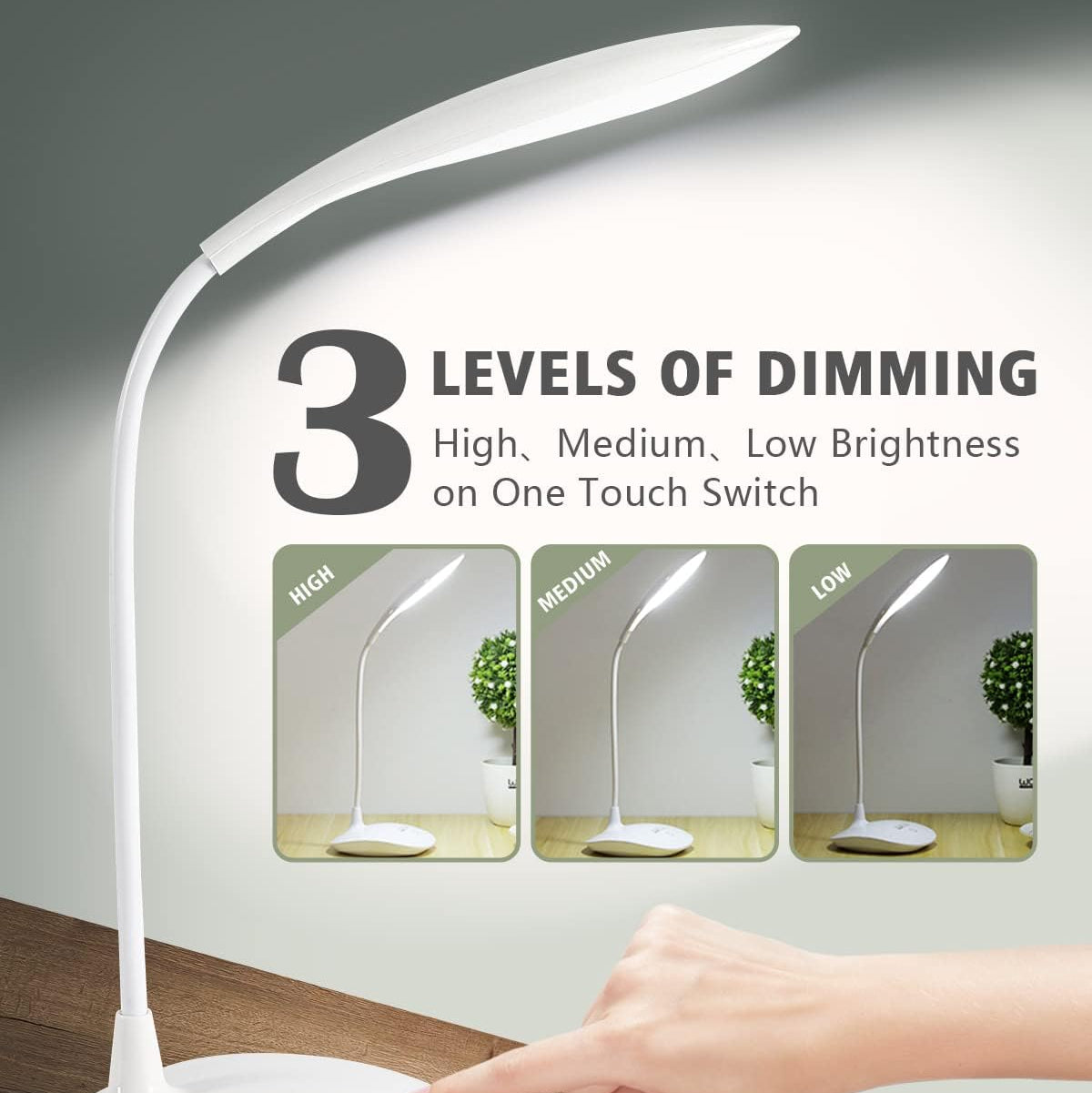 Desk Portable Touch Control Light USB Rechargeable