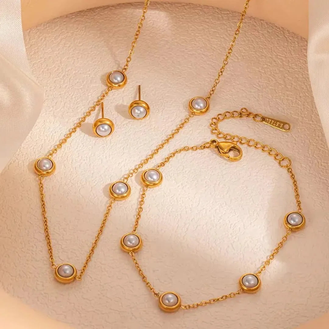 3 Pcs Minimalist Pearl Jewelry Set