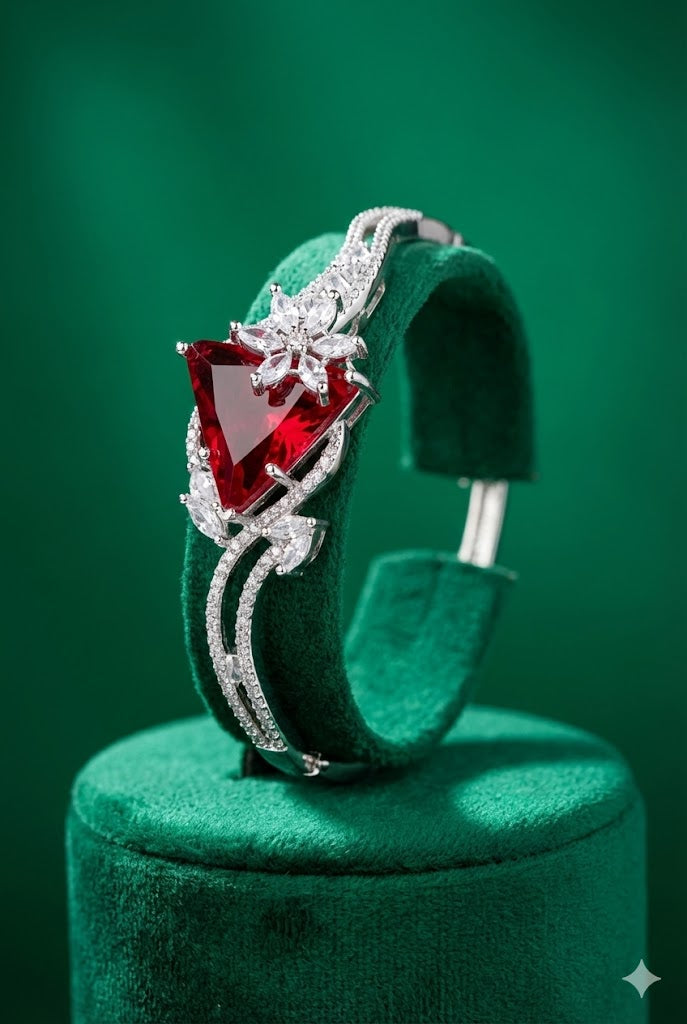 The Ruby Bloom Zircon Bangle - Each