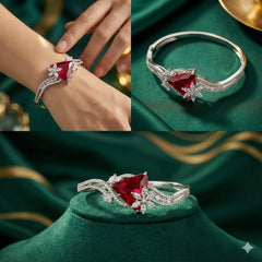 The Ruby Bloom Zircon Bangle - Each