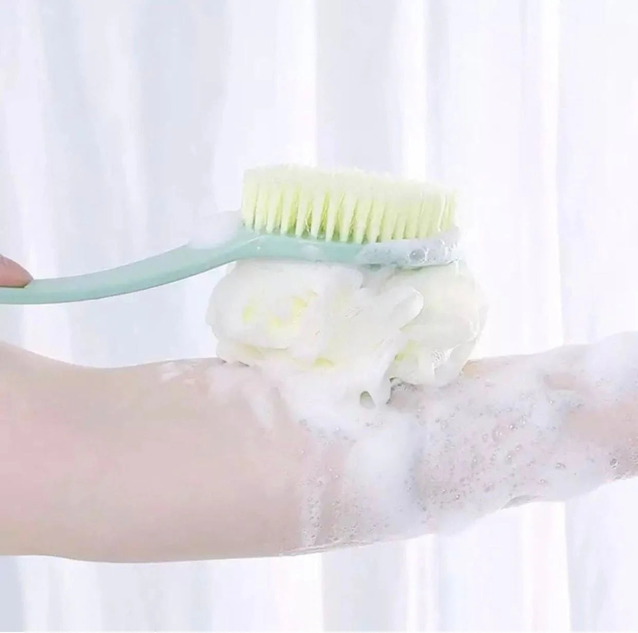 2 In 1 Bathing Scrubbing Long Handle Brush