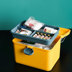 Portable Handle Double Layer Medicine Storage Box