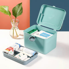 Portable Handle Double Layer Medicine Storage Box