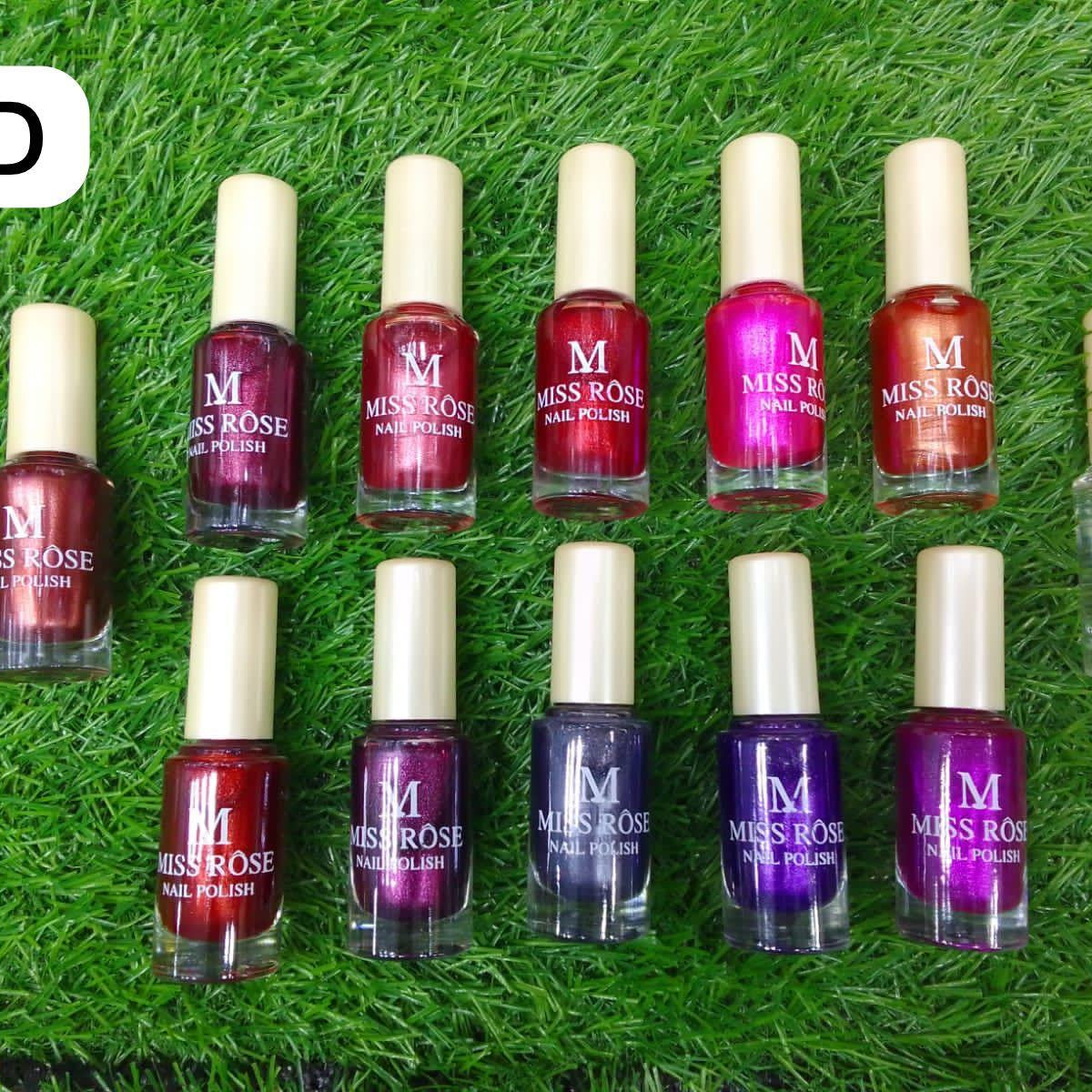 Miss Rose Permanent Nail Polish – Pack of 12