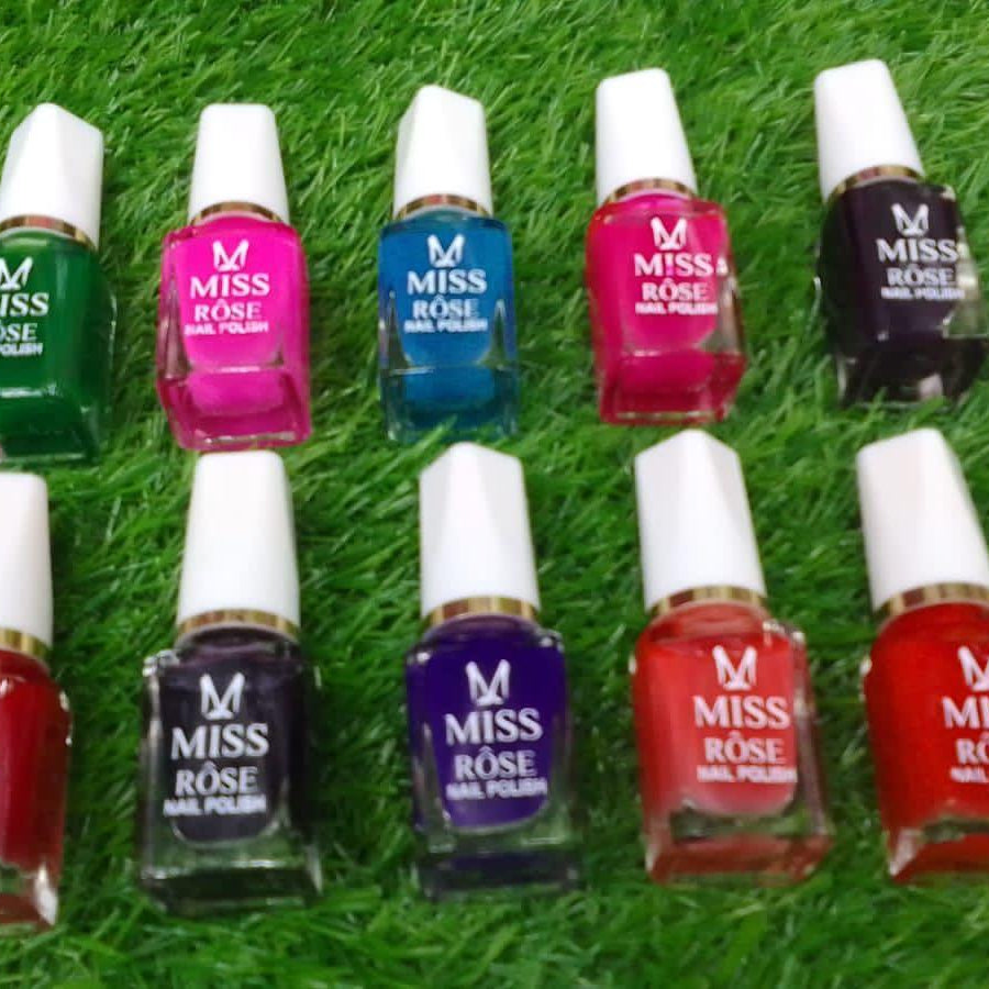 Miss Rose Permanent Nail Polish – Pack of 12