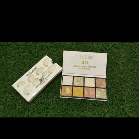 Miss Rose Highlighter 3D - 8 Colour Kit