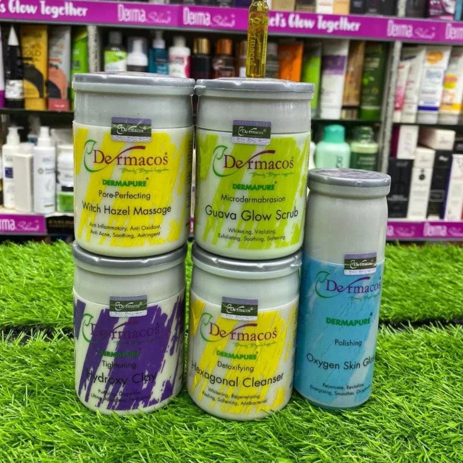 5 in 1 Dermacos Facial Set with Dermacos Ampule Each jar 200gm