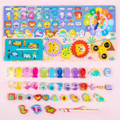 Wooden 8 in 1 Montessori logarithmic Activity Busy Board