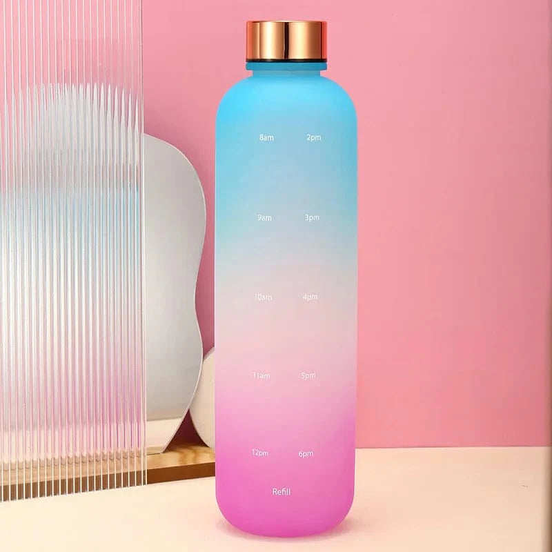 Colorful Gradient Steel Cover with Time Scale Water bottle
