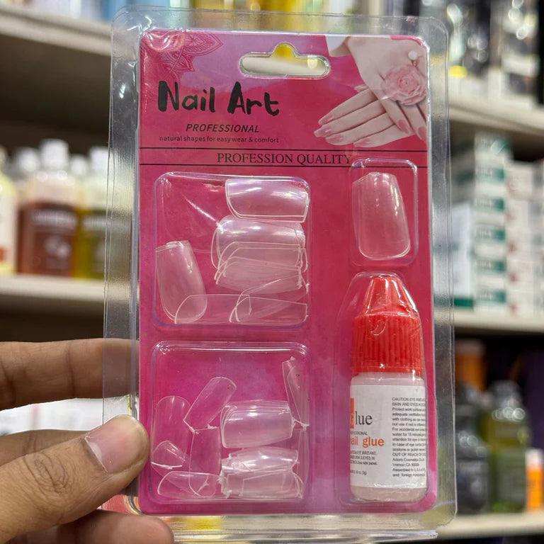 Miss Lucy TransParent Artificial Nails With Glue 40 PCS