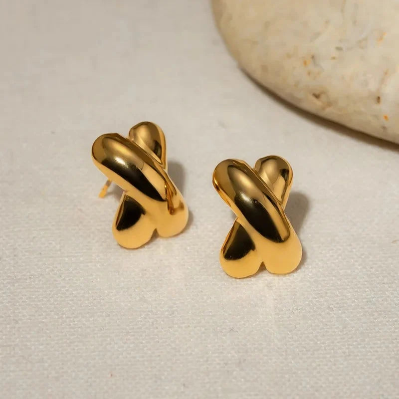 Stainless steel Casual X Earings - Each Pair
