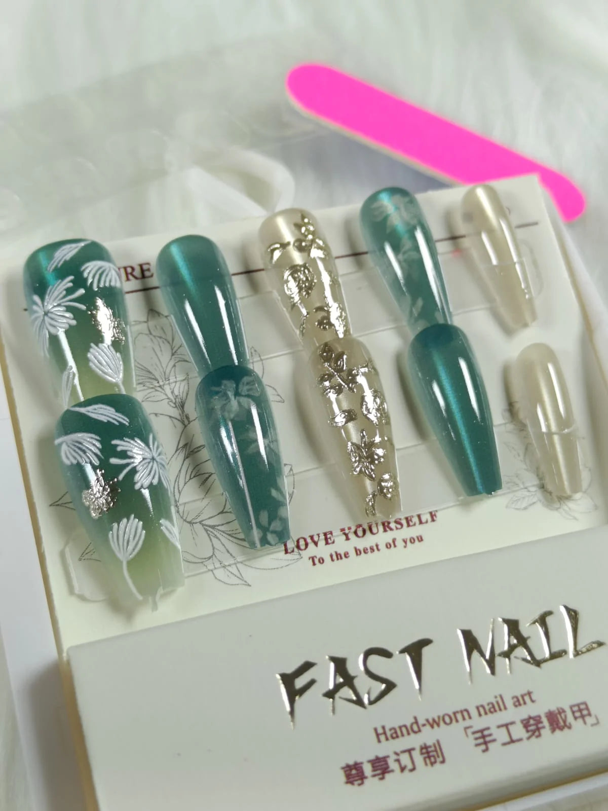 Cat Eye Fake Nails Handmade